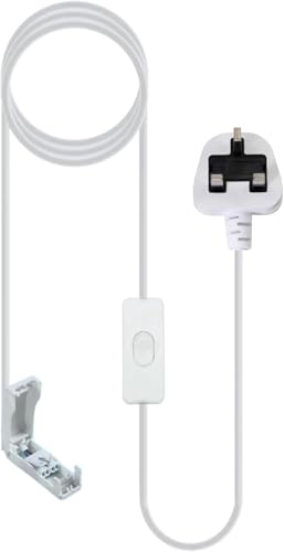 Morris LED Batten Slimline Tube Light 2FT 3FT 4FT 5FT 6FT Wall/Ceiling Mount 4000k 6000k (2.9m UK Plug Adaptor, 2.9m)