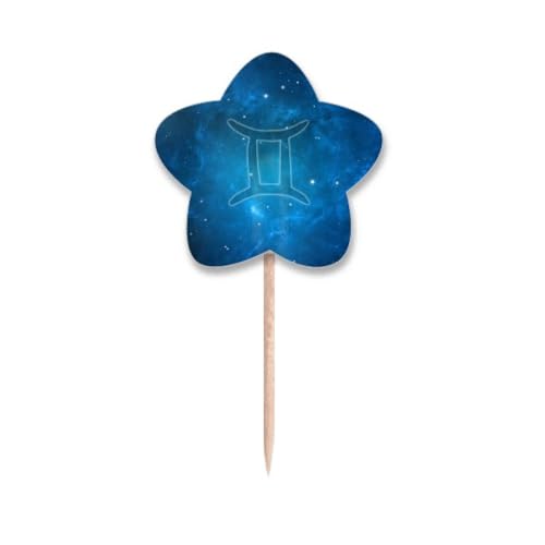 Starry Night Geni Zodiac Constellation Toothpick Flags Star Lable Cupcake