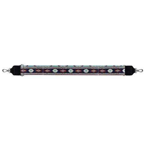 Image of Aztec Wide Bag Straps Replacement Crossbody Southwestern Guitar Straps for Handbags /Purses /Messenger /Duffel Bags Backpack Straps Replacement Adjustable Length from 30 inch to 50.3 inch Brown