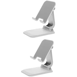 Porta Celular Para Laptop UKCOCO 2 Piezas Soporte Plegable para Teléfono Móvil Soporte De Tableta para Escritorio Soporte para Laptop Escritorio Porta Celular Soporte Móvil Blanco Aleación De Aluminio Ajustable