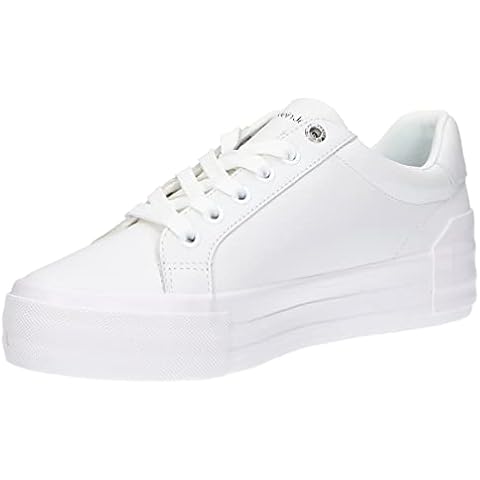 Calvin Klein Jeans Vulc Flatform Bold LTH Womens White Trainers-UK 4 / EU 37 Cover