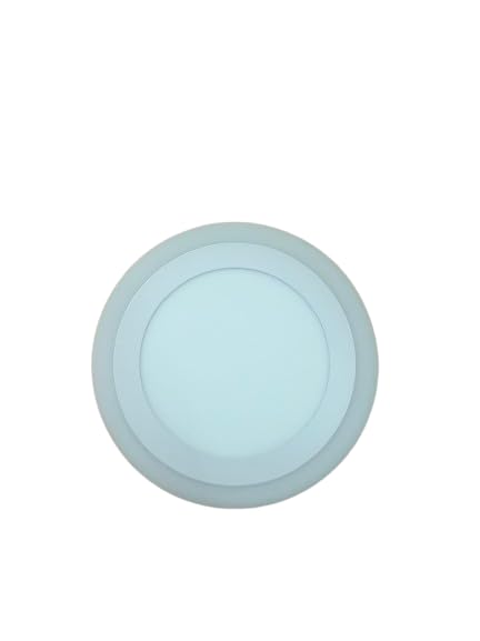 White+Blue Edge-Lit Surface Panel Light Round Ceiling Light 6500K All Rooms, 195*155MM