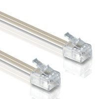 (Pack of 5) - 25FT Gray Phone Line Cord RJ11 Male/Male Telephone Cable for Landline Phone and Fax