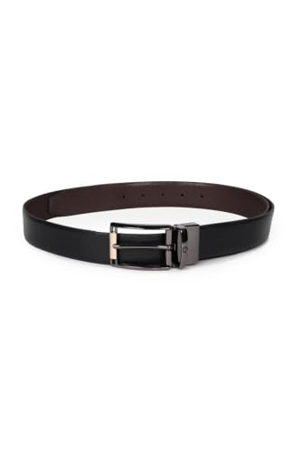 Image of Louis Philippe Men's 100% Italian Leather Dual Tone Zinc Alloy Buckle Formal Reversible Belt