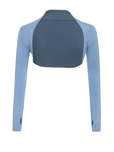 Kids Girls Ballet Dance Bolero Shrug Long Sleeve Crop Cardigan Sweater Open Front Wrap Top Dress Cove Up