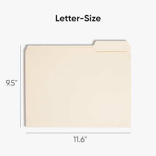 image for Smead File Folders Letter Sized, 1/3-Cut Tab, Assorted Positions, Lett