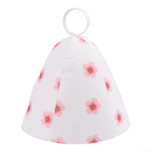 Sombrero de sauna para aislamiento térmico eficaz, accesorio elegante para relajarse en entornos de sauna y vapor (flores rosas)
