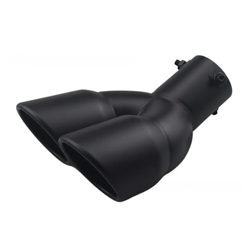 Escape Tubo De Silenciador Punta De Escape Coche En Negro Mate Boquilla Acero Inoxidable Silenciador Doble Salida Tubo Modificado Accesorios Tail Pipe TuberíA De Escape(Curved)