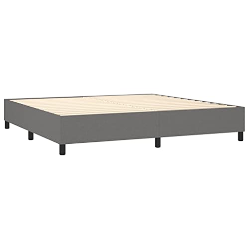 Ziaphsol Boxspringbett mit Matratze, Dunkelgrau, 200x200 cm, Stoffbezug, Komfort-Taschenfederkern, Höhenverstellbares Kopfteil, Schlafzimmer Möbel Set – Bild 6