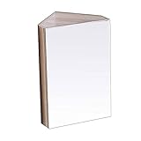 Armadietti a specchio Angolare Mobile con Specchio Pensile Triangolare Mobile da Bagno in Legno Massello Due Strati (Color : Wood, Size : 29 * 29 * 60cm)