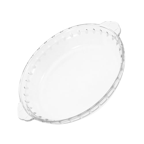 DIYEAH Tapa de Vidrio Resistente al para Microondas y Horno Plato para Preparar Comidas Plato de Vidrio Transparente para Pasta Tapa Salpicaduras para Vaporera