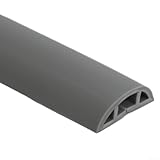 Protezione per cavi da pavimento per cavi in PVC da 3 m, correttore flessibile per casa, ufficio, fabbrica, garage, pareti e pavimenti, per evitare rischi di inciampo, con multipli (nero, 30 mm) immagine