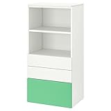 ikea libreria platsa/smÅstad, 60x42x123 cm, bianco verde/con 3 cassetti