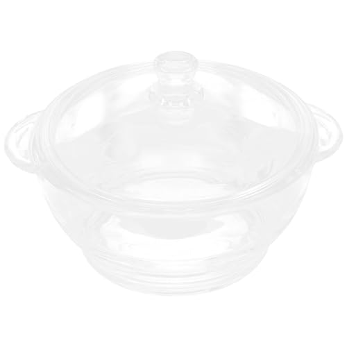NAMOARLY Olla para Cocina de Vidrio Borosilicato Tapa y Asas, Utensilio para Preparar Ramen, Sopas y Leche, Apta para Horno y Estufa (Capacidad 2,5 Litros)