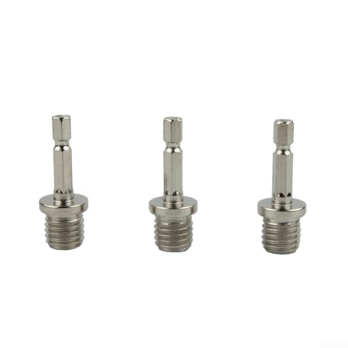 Adaptador de varilla de conexión hexagonal de 1/4 pulgadas, 3 piezas, portabrocas compatible con conexión de disco de pulido M14 para taladro eléctrico y extensiones de herramientas eléctricas