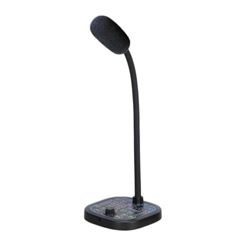 RETUOLWAG Cambiador de voz en tiempo real, 16 modos de sonido, micrófono de escritorio Plug and Play, 16 bits/48 kHz para juegos móviles, streaming, chat, micrófono de modulación de voz en tiempo real