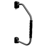 RV Designer R3278 GripSafe Handrail Assist - Locking Folding Aluminum RV Grab Handle with Notched Grip - Safe Entry Assist for RV Door - Easy Installation, 27 Inch, Gray