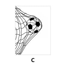 LMAIWANG Cuadro en lienzo de portería de fútbol en blanco y negro, interesante y moderno, estilo deportivo, póster decorativo de pared, decoración artística para el hogar (60 x 90 cm, sin marco)