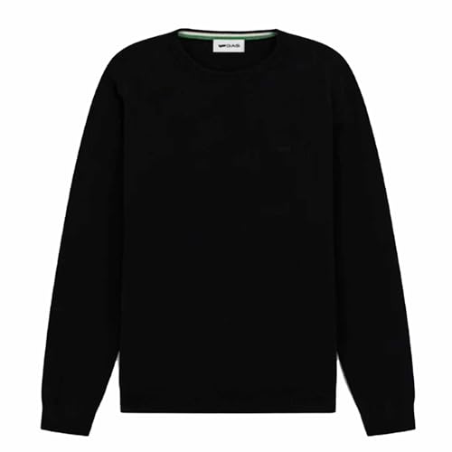 Pull col rond homme coton GAS 562246432428 : sweat léger et haut tendance en maille noire