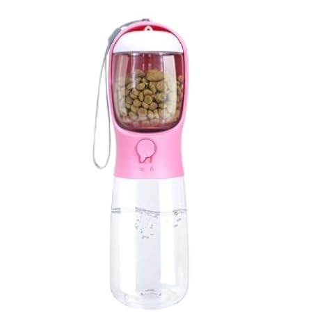 Image of Cawypety Dog Water Bottle for On The Go - Portable Pet Water Bottle for Dog Cat Outdoor Walking Hiking Travel (Cherry Blossom Pink, 300ml)