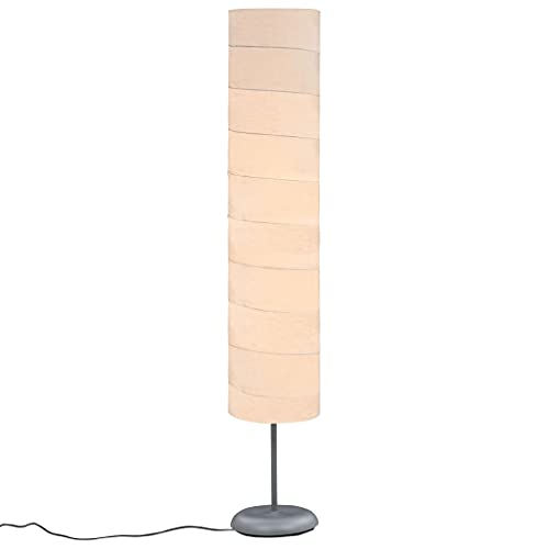 vidaXL Lampada da Pavimento con Supporto E27 Moderna Stile Asiatico Elegante Luce da Terra Piantana Illuminazione per Interni in Carta di Riso Bianco