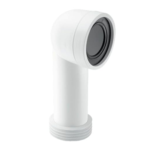 Mcalpine Wc-Con8 90 Degree Bend Adjustable Length Rigid Wc Connector, White