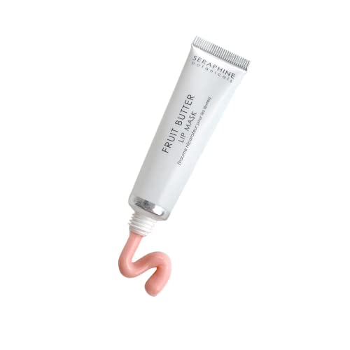 Seraphine Botanicals Fruit Butter Restorative Lip Mask Overnight Gel Balm Repair Dry, Chapped Lips Instant Hydration, Softness & Elasticity with Shea Butter & Apricot Kernel Oil Dewy Finish 0.51oz