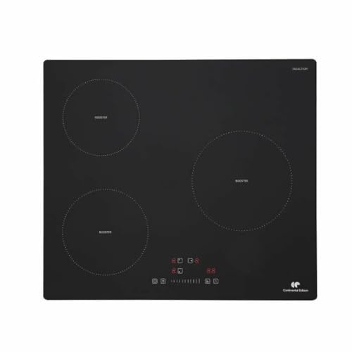 Plaque induction 3 foyers CONTINENTAL EDISON 6200W- 3 timers - 3 boosters - noir