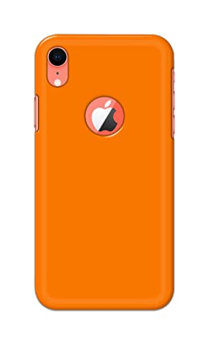 Image of Plain Orange Hard Back Case Cover for Apple iPhone XR Logo (6.1 inch), A2105, A1984, A2107, A2108 Back Cover -(J5) VNS2229