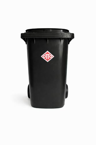 Image of OTTO Plastic Manual-Lift Garbage Waste Dustbin with Wheels 240 Ltr Black