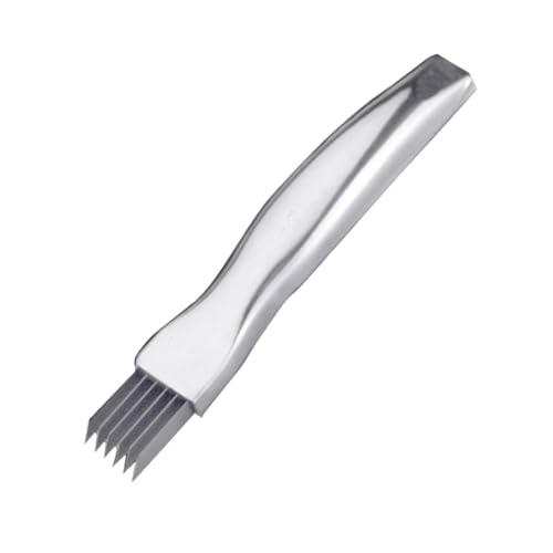 healvian ステンレス製切葱器 刃 多機能ネギスライサー 滑り止めハンドル付き 家用野菜カッター グリーンオニオン 対応