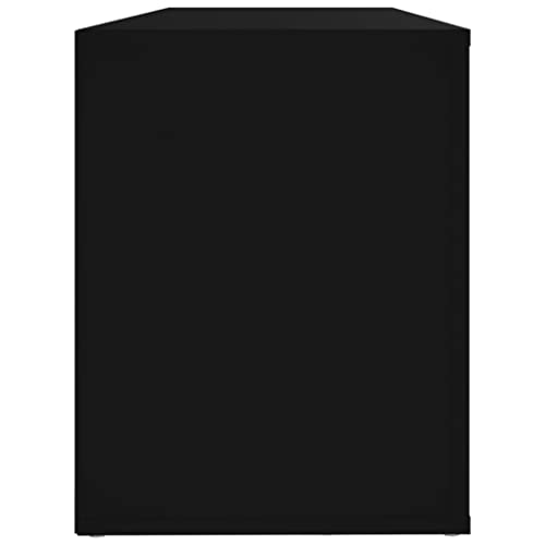 Banco zapatero de madera negro de 100 cm para organizar el pasillo de casa 7