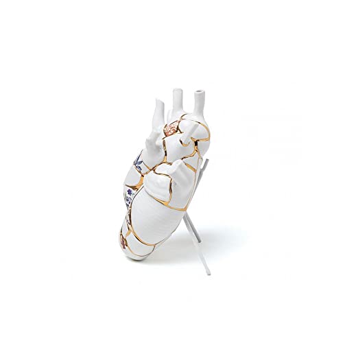 Seletti Vaso Love in Bloom kintsugi le cœur d'art multicolore