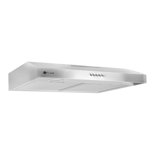 Lista de Campanas de Acero Inoxidable para Cocina los mejores 10. 49 Campana para Cocina Fline 60 cm | Acero Inoxidable Slim Extractora 3 Velocidades | Iluminación LED Filtro Lavable 5 Capas de Aluminio Diseño Bajo Gabinete | FLINE