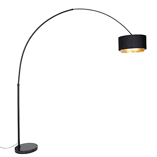 Qazqa arc - Lampada da terra con paralume Moderno - 1 luce - L 155 cm