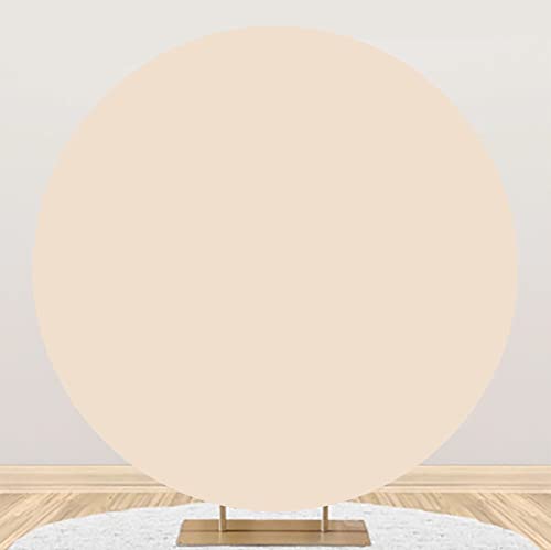 Laeacco Beige Round Backdrop Cover 6x6FT Solid Beige Circle Background for Party Pure Color Newborn Baby Shower Birthday Wedding Party Decorations Banner Adults Portrait Photo Shoot by Laeacco - Used condition - US$11.12
