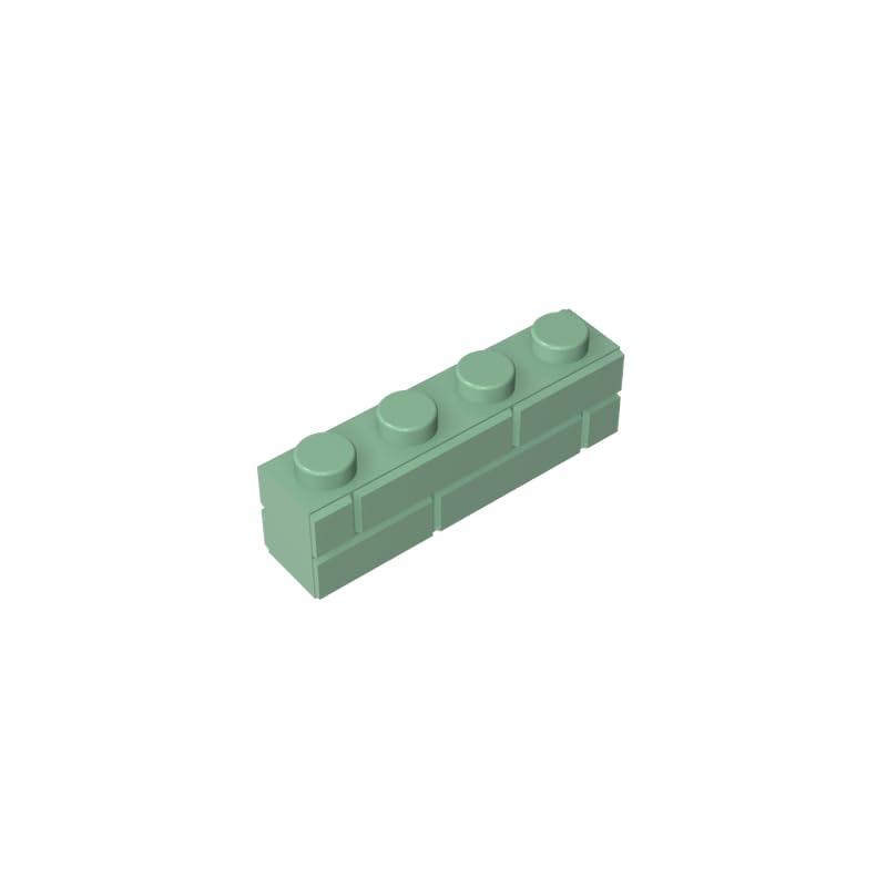 Gobricks GDS-632 Brick Special 1 x 4 with Masonry Brick Profile 50PCS Compatible with Lego Toy 15533 DIY Parts and MOC Components for Major Brick Brands Color?Sand Green 151