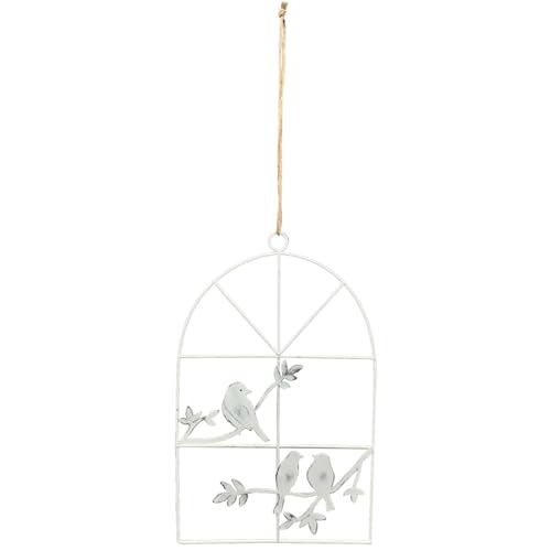 Fensterdeko hängend Vintage Vögel Hänger aus Metall - Hängedeko Fensterdekoration weiße Landhaus Deko Frühlingsdeko Wanddeko Türdeko - Shabby Fensterhänger 15 x 24 cm innen Outdoor zum hängen Fensterdeko hängend Vintage Vögel Hänger aus Metall - Hängedeko Fensterdekoration weiße Landhaus Deko Frühlingsdeko Wanddeko Türdeko - Shabby Fensterhänger 15 x 24 cm innen Outdoor zum hängen