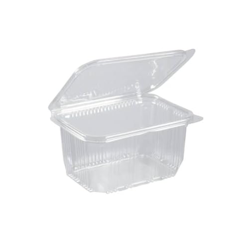 Barquette salade anti fuite avec couvercle hermétique intégré plastique PET 1500ml