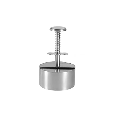WUYXTO Prensa Manual de Carne Hamburguesa Acero Inoxidable, Molde for Hamburguesas Ternera, Bola arroz, Circular Especial for Hacer Pasteles, 1 ud para Hamburguesas(1PC S Silver)