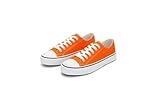 JUDIS Women's Classic Lace Up Casual Canvas Shoes Low Top Fashion Tennis Walking Sneakers Orange