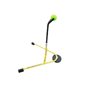 BILLIE JEAN KING’S Eye Coach Family Pickleball Simulator, Pickleball Training Aid, Works in As Little As 10 Sq Ft, Adjustable 32″–39″ for Players of All Heights, Yellow and Black