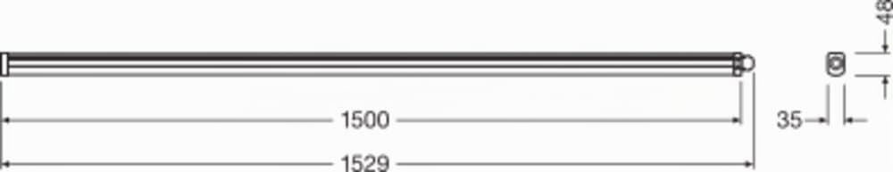 LEDVANCE LED Feuchtraumleuchte | Leuchte für Innen- und Außenanwendungen | Kaltweiß | 1500 mm x 35,0 mm x 48,0 mm | DAMP PROOF SLIM VALUE