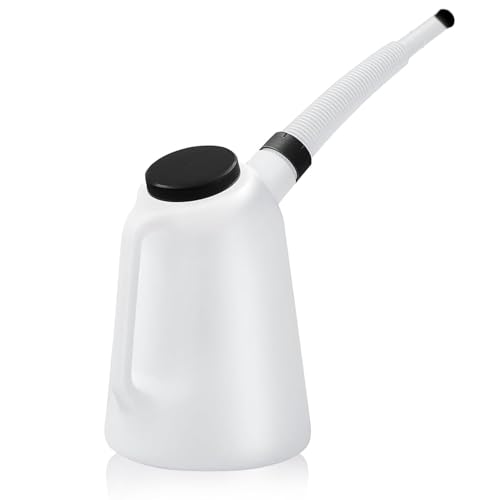 Jarra de medición con cuello flexible y tapa compatible con combustible, liquido frenos, y No acidos, 1 litro