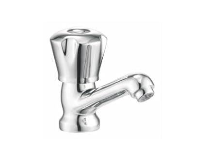 Rivia Economy Pillar Cock, Brass, Chrome Finish