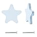 2 Pomos para Armarios, Cajones y Mueble, Tiradores de Cajones, Diferentes Modelos y Colores Fabricado en Europa, con un Solo Agujero Tornillos Incluido - Haya Estrella Azul Estilo Infantil 90 x 25 mm