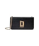 KARL LAGERFELD Paris Womens Wallet On Chain Wrislet Handbag, Black/Gold