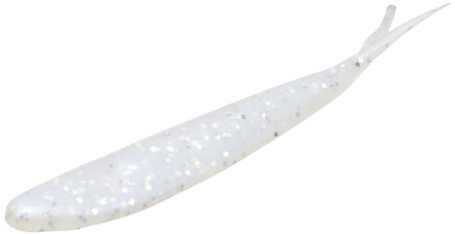 Zoom Fluke Bait-Pack of 10 (Blue Pearl Silver Glitter, 4-Inch)