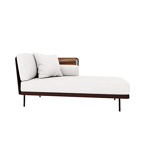 Mymigos Chaise Lounge for Living Room Home & Office (Left Arm) || Sofa Couch Chaise & Lounger for Home Furnitures || Rope Furniture Outdoor for Decor(Brown)