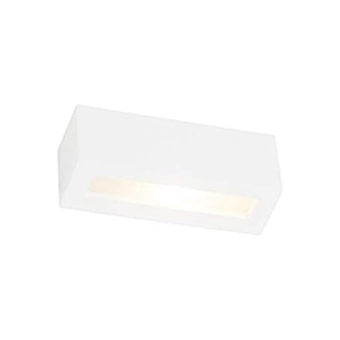 Qazqa Aplique moderno blanco - TJADA Novo Yeso Rectangular Adecuado Cover